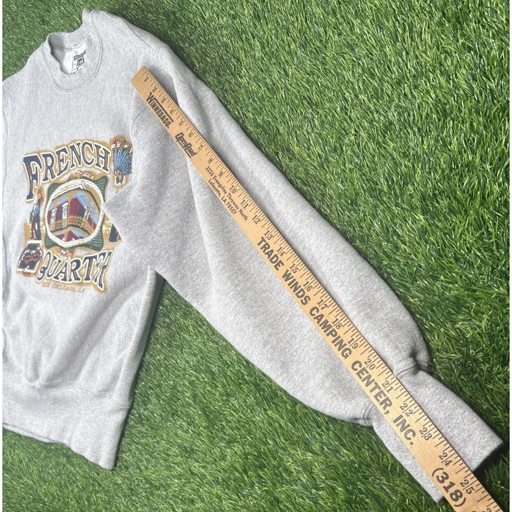 VTG 90s New Orleans French Quarter Jazz Sweatshirt Sz M Crewneck LEE Cross Grain